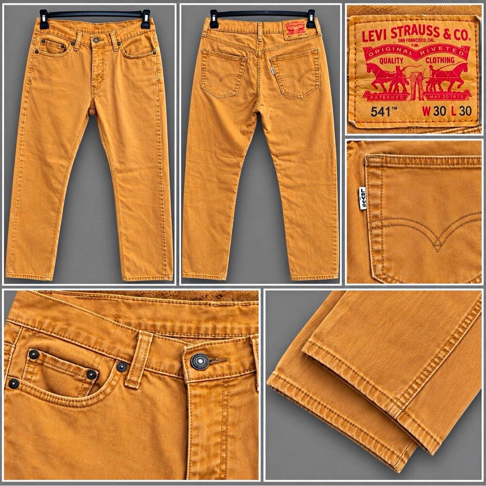 Levi's 541 Athletic Fit Jeans Mens 30x30 Light Brown Tan Water Less Denim Pants